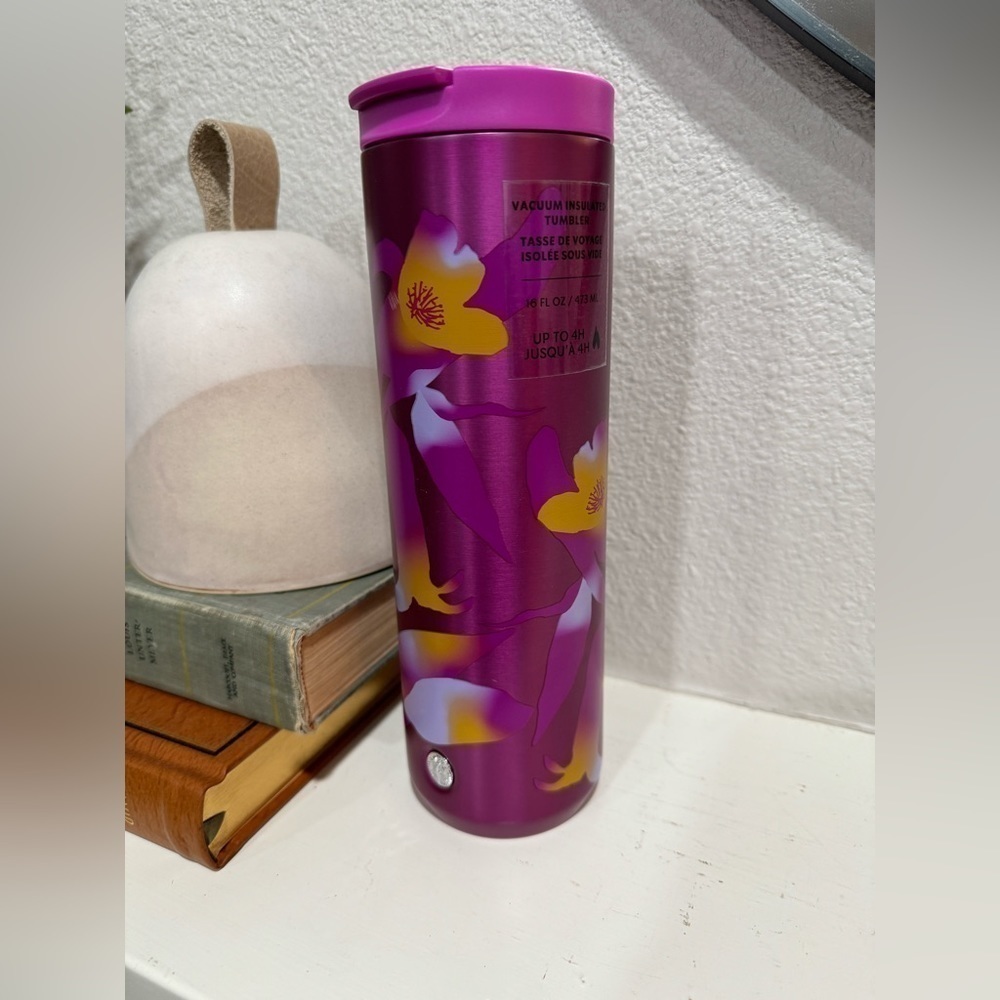 Starbucks‎ Winter 2020 Pink Floral 16oz Steel Vacuum Insulated